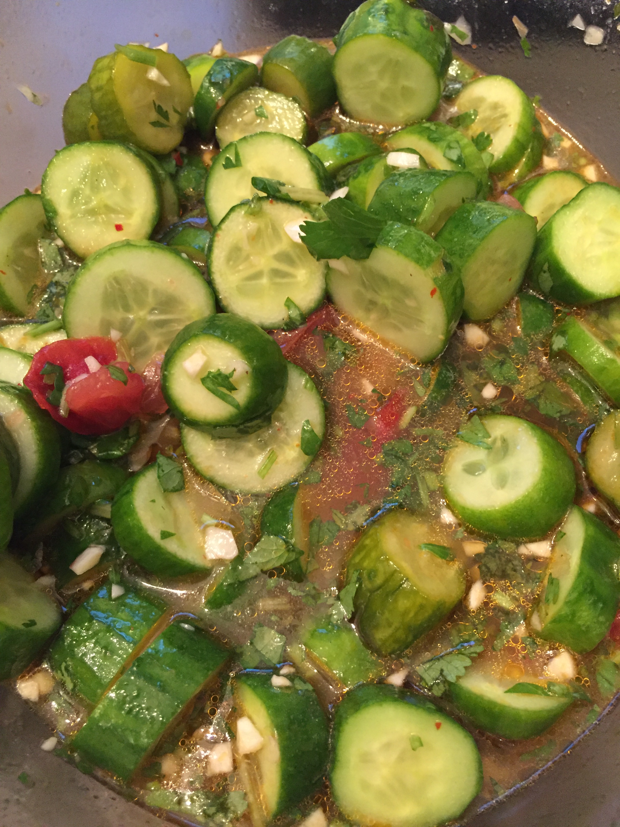 Vinegar Marinated Cucumbers