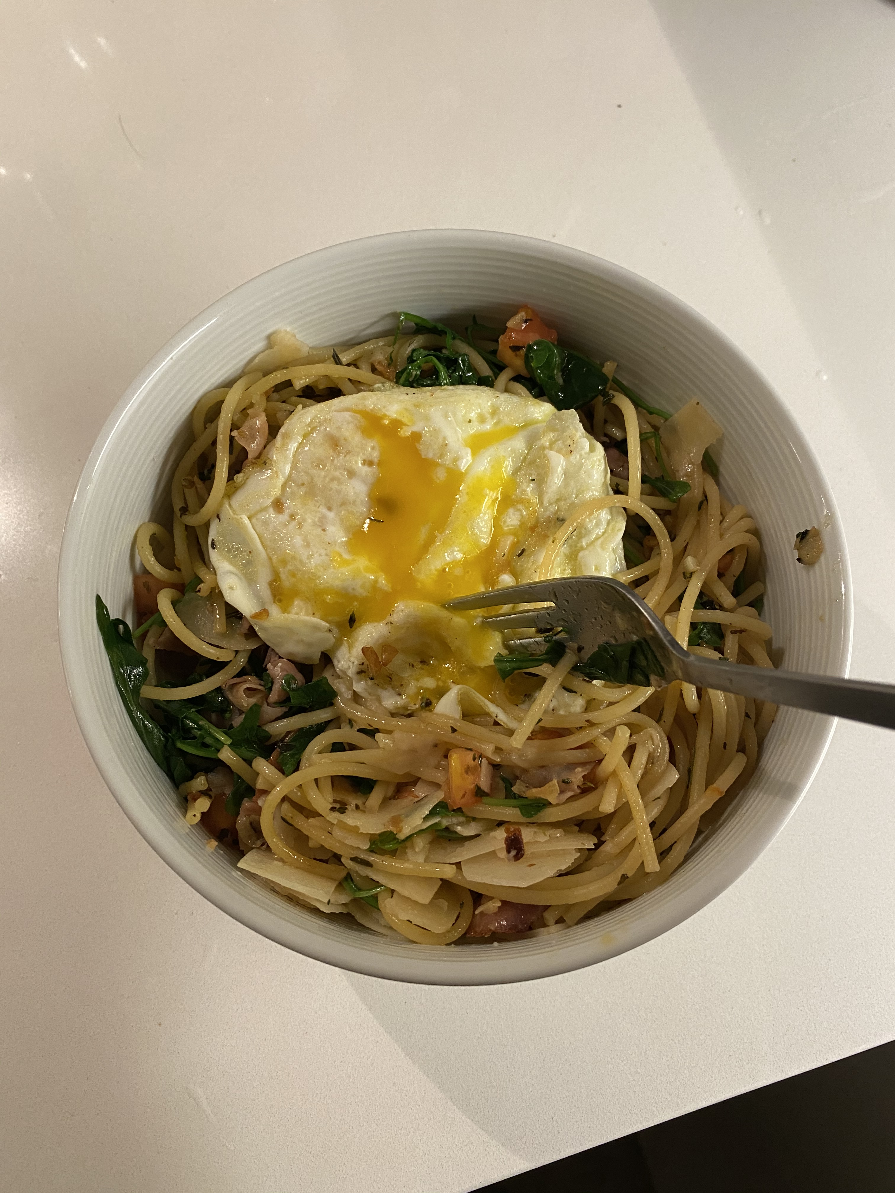 Simple Pasta with Fried Egg