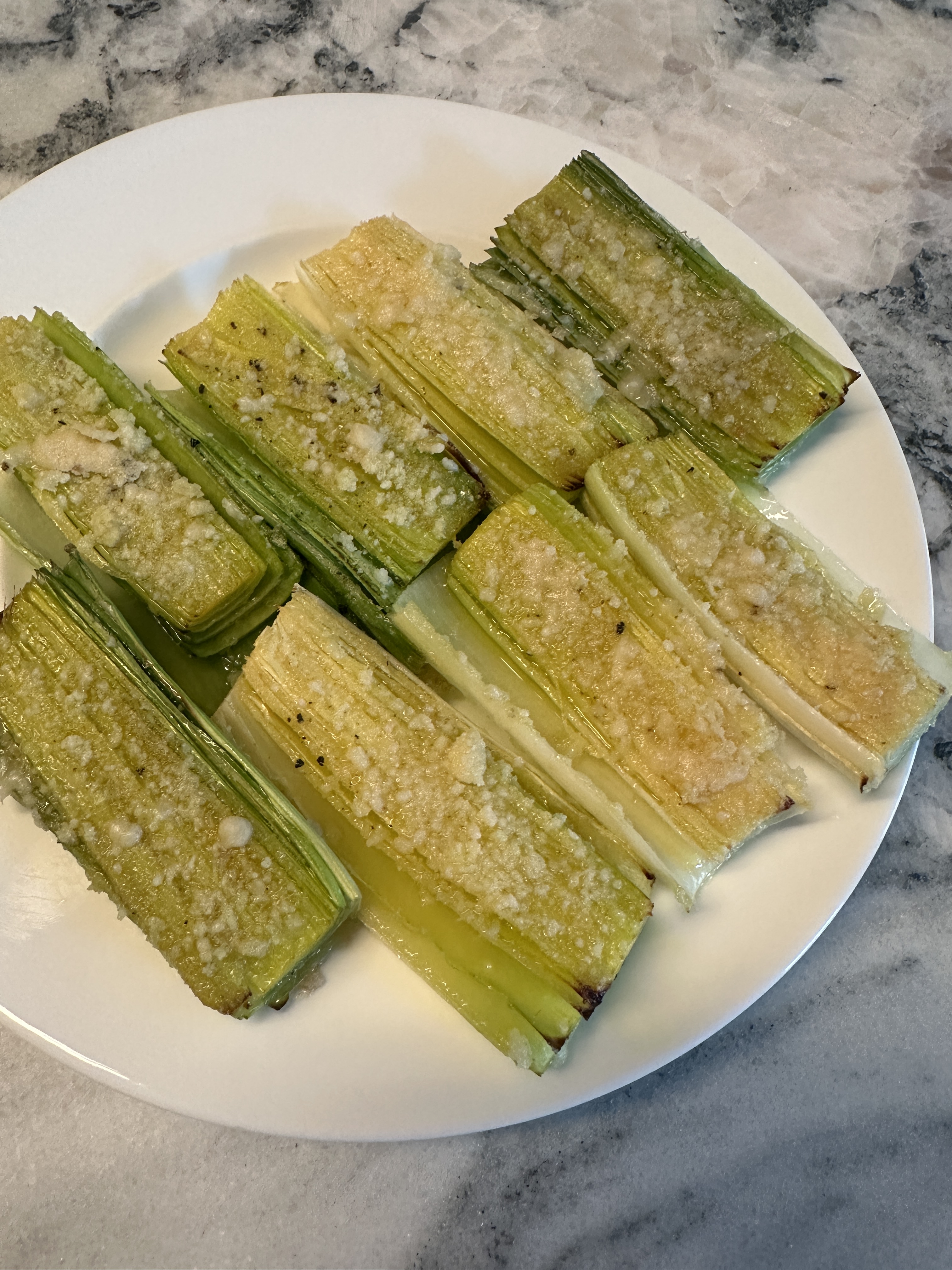Roasted Parmesan Leeks